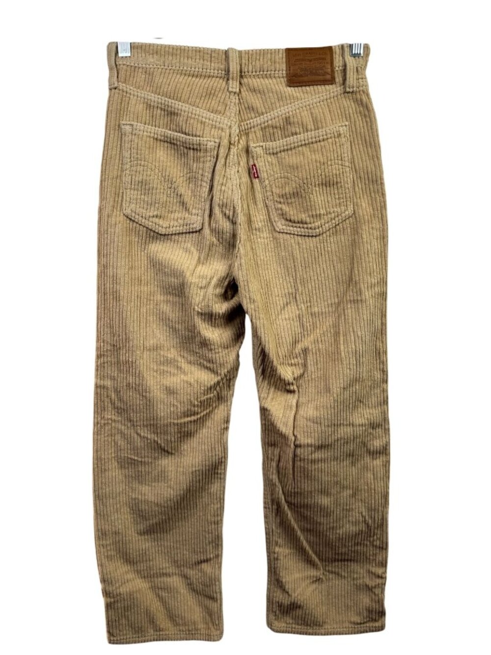 Levis Ribcage Straight Ankle Corduroy Pants Women size 26x 27 Beige 100% Cotton
